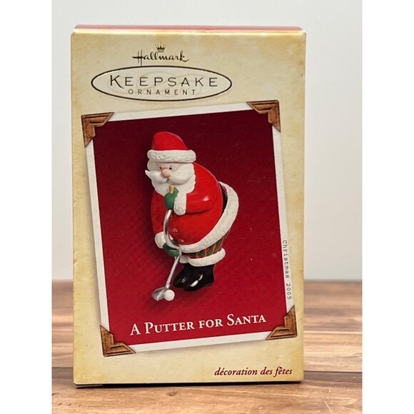 2005 HALLMARK KEEPSAKE ORNAMENT QXG4312 A PUTTER FOR SANTA GOLFING - Picture 2 of 10